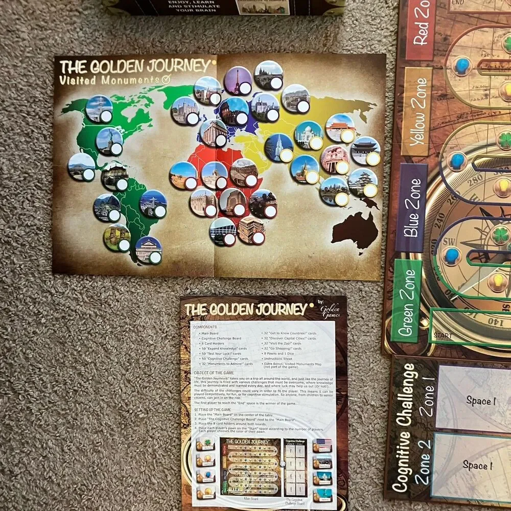 The Golden Journey Board Game: Adaptable Cognitive Game For Kids, Adults, Senior